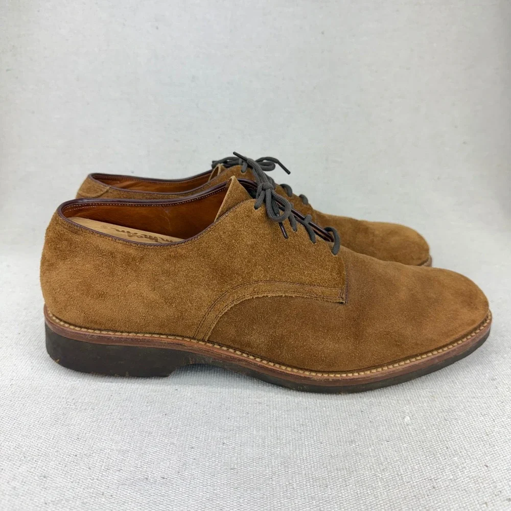 Saks Fifth Avenue Mens Brown Suede Derby Shoes Lace Up Oxfords 9 C/A 45851